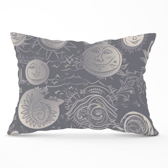 Warren Reed - Designer Sun & Moon in Grey Cushions - Size: 45 cm x 45 cm - image 1