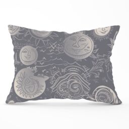 Warren Reed - Designer Sun & Moon in Grey Cushions - Size: 45 cm x 45 cm - thumbnail 1