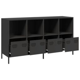 Berkfield Home Sideboard Black 135x39x73.5 cm Cold-rolled Steel - thumbnail 4