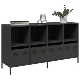 Berkfield Home Sideboard Black 135x39x73.5 cm Cold-rolled Steel - thumbnail 1