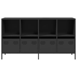 Berkfield Home Sideboard Black 135x39x73.5 cm Cold-rolled Steel - thumbnail 5