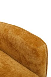 Living and Home Chenille Armchair with Footstool in Yellow - thumbnail 5