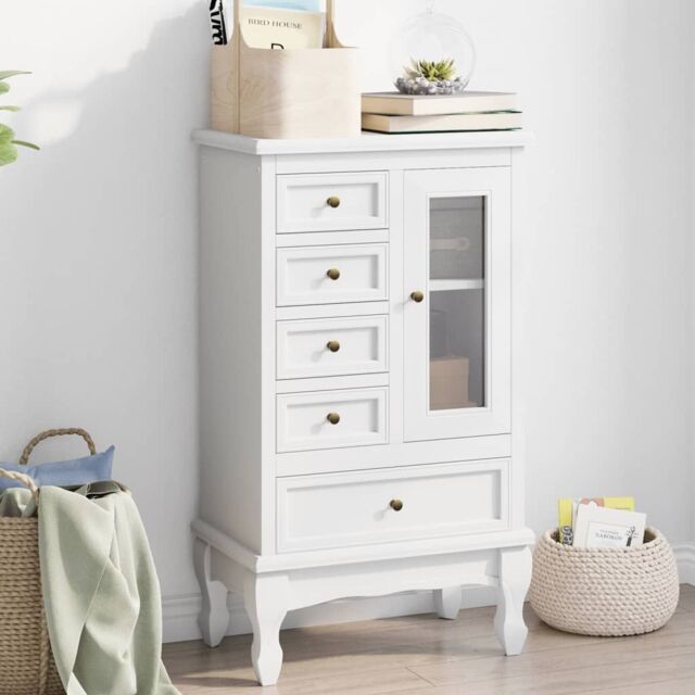 Berkfield Home Cabinet with 5 Drawers 2 Shelves White - image 1
