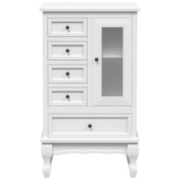 Berkfield Home Cabinet with 5 Drawers 2 Shelves White - thumbnail 6