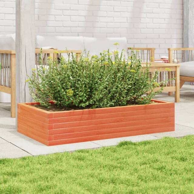 Berkfield Home Decorative Garden Planter Wax Brown 110x60x23 cm Solid Wood Pine - Size: 110 x 60 x 23 cm - image 1