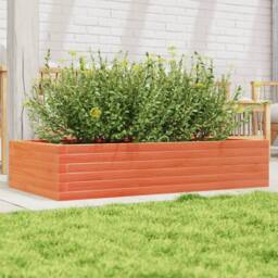 Berkfield Home Decorative Garden Planter Wax Brown 110x60x23 cm Solid Wood Pine - Size: 110 x 60 x 23 cm - thumbnail 2
