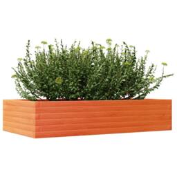 Berkfield Home Decorative Garden Planter Wax Brown 110x60x23 cm Solid Wood Pine - Size: 110 x 60 x 23 cm - thumbnail 4