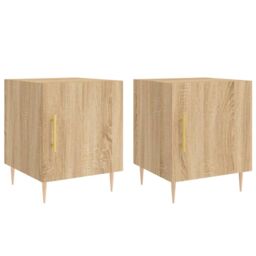 Berkfield Home Bedside Cabinets 2 pcs Sonoma Oak 40x40x50 cm Engineered Wood in Brown - Size: 40 x 40 x 50 cm - thumbnail 2
