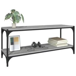 Berkfield Home TV Cabinet Grey Sonoma 100x33x41 cm Engineered Wood & Steel - Size: 100 x 33 x 41 cm - thumbnail 4