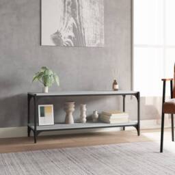Berkfield Home TV Cabinet Grey Sonoma 100x33x41 cm Engineered Wood & Steel - Size: 100 x 33 x 41 cm - thumbnail 1