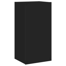 Berkfield Home TV Wall Cabinet with LED Lights Black 40.5x35x80 cm - thumbnail 6
