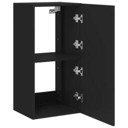 Berkfield Home TV Wall Cabinet with LED Lights Black 40.5x35x80 cm - thumbnail 8