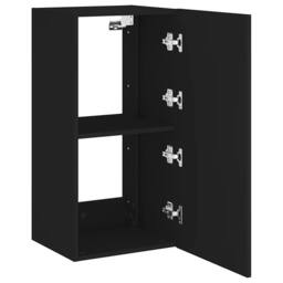 Berkfield Home TV Wall Cabinet with LED Lights Black 40.5x35x80 cm - thumbnail 7