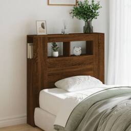 Berkfield Home LED Headboard Brown Oak 100x18.5x103.5 cm Engineered Wood - thumbnail 4