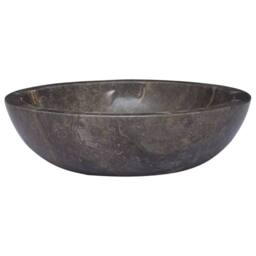 Berkfield Home Sink Grey √ò40x12 cm Marble - Size: 40x12 cm