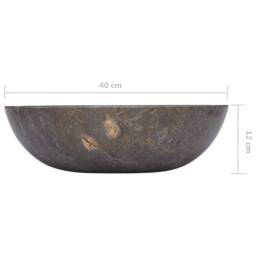 Berkfield Home Sink Grey √ò40x12 cm Marble - Size: 40x12 cm - thumbnail 6