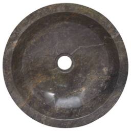 Berkfield Home Sink Grey √ò40x12 cm Marble - Size: 40x12 cm - thumbnail 4