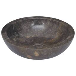 Berkfield Home Sink Grey √ò40x12 cm Marble - Size: 40x12 cm - thumbnail 3
