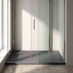 Balterley Contemporary Rectangular Shower Tray, 1400x700mm in Grey - thumbnail 6
