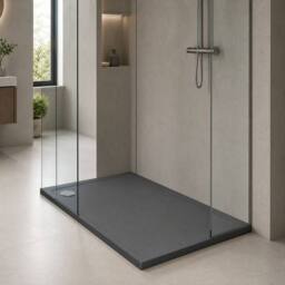 Balterley Contemporary Rectangular Shower Tray, 1400x700mm in Grey - thumbnail 4