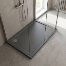 Balterley Contemporary Rectangular Shower Tray, 1400x700mm in Grey - thumbnail 3