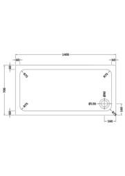 Balterley Contemporary Rectangular Shower Tray, 1400x700mm in Grey - thumbnail 5