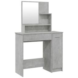 Berkfield Home Dressing Table with Mirror Concrete Grey 86.5x35x136 cm - thumbnail 2