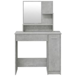 Berkfield Home Dressing Table with Mirror Concrete Grey 86.5x35x136 cm - thumbnail 6