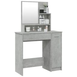 Berkfield Home Dressing Table with Mirror Concrete Grey 86.5x35x136 cm - thumbnail 4