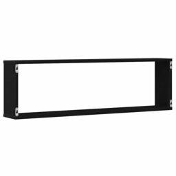 Berkfield Home Wall Cube Shelves 4 pcs Black Oak 100x15x30 cm Engineered Wood - Size: 100 x 15 x 30 cm - thumbnail 8