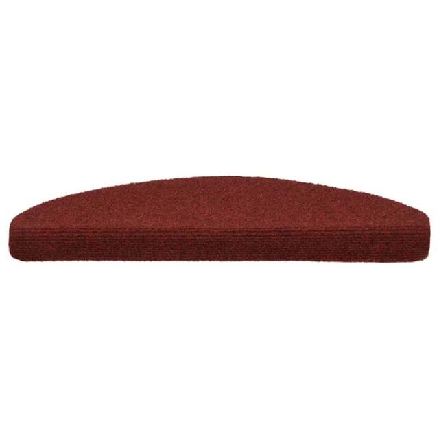 Berkfield Home Self-adhesive Stair Mats 10 pcs Red 65x21x4 cm Needle Punch - Size: Medium - image 1
