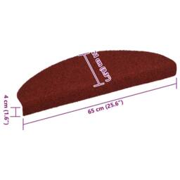 Berkfield Home Self-adhesive Stair Mats 10 pcs Red 65x21x4 cm Needle Punch - Size: Medium - thumbnail 8