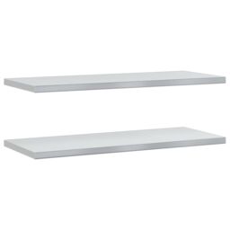 Berkfield Home Wall Shelves 2 pcs 100x40x3 cm Silver Stainless Steel - Size: 100 x 40 x 3 cm - thumbnail 2