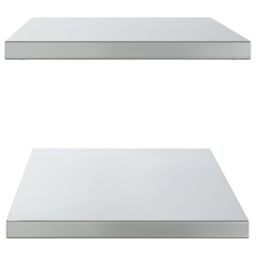 Berkfield Home Wall Shelves 2 pcs 100x40x3 cm Silver Stainless Steel - Size: 100 x 40 x 3 cm - thumbnail 6