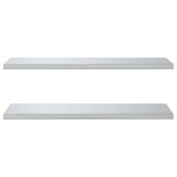 Berkfield Home Wall Shelves 2 pcs 100x40x3 cm Silver Stainless Steel - Size: 100 x 40 x 3 cm - thumbnail 5