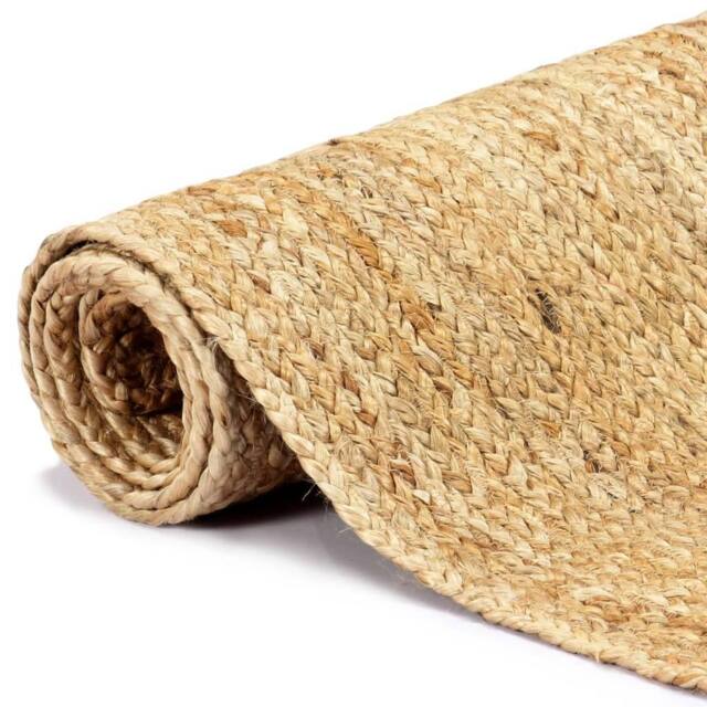 Berkfield Home Handmade Rug Jute 200x300 cm in Brown - Size: 100 cm diameter
