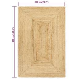 Berkfield Home Handmade Rug Jute 200x300 cm in Brown - Size: 100 cm diameter - thumbnail 5