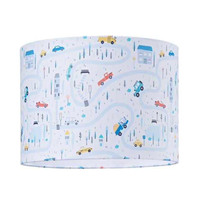 Happy Homewares Little Ones Play Village Lamp Shade - Town City Car Roads Map with Cars & Trucks - Size: 10 inches - image 1