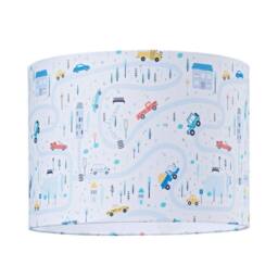 Happy Homewares Little Ones Play Village Lamp Shade - Town City Car Roads Map with Cars & Trucks - Size: 10 inches