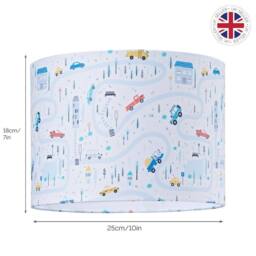 Happy Homewares Little Ones Play Village Lamp Shade - Town City Car Roads Map with Cars & Trucks - Size: 10 inches - thumbnail 6