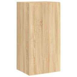 Berkfield Home TV Wall Cabinet with LED Lights Sonoma Oak 40.5x35x80 cm in Brown - thumbnail 7