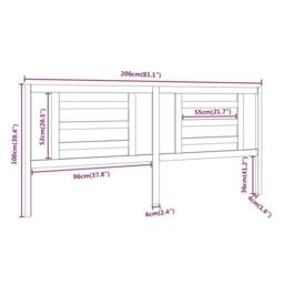 Berkfield Home Bed Headboard White 206x4x100 cm Solid Pine Wood - Size: 206 x 4 x 100 cm - thumbnail 6
