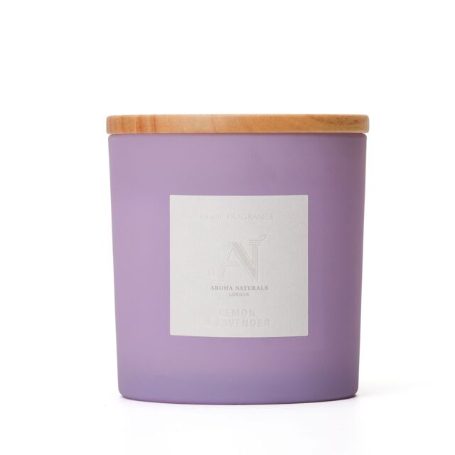 Aroma Naturals Frosted Decadence Glass Candle - Cashmere Scent in Purple - Size: XL - image 1