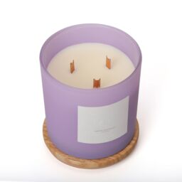 Aroma Naturals Frosted Decadence Glass Candle - Cashmere Scent in Purple - Size: XL - thumbnail 4