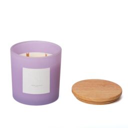 Aroma Naturals Frosted Decadence Glass Candle - Cashmere Scent in Purple - Size: XL - thumbnail 3