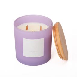 Aroma Naturals Frosted Decadence Glass Candle - Cashmere Scent in Purple - Size: XL - thumbnail 2