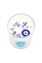 KDMD Hand of Hamsa White Rose Candle with Crystals-Spiritual Sanctuary Gift - thumbnail 4