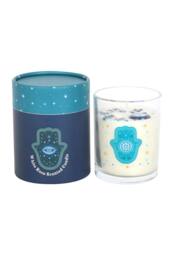 KDMD Hand of Hamsa White Rose Candle with Crystals-Spiritual Sanctuary Gift - thumbnail 2