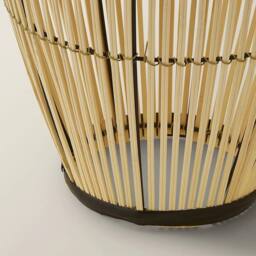 EONLION Solar Powered Natural Bamboo Floor Lamp with Drum Shade Outdoor Garden - thumbnail 4