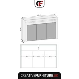 Creative Furniture Aether Sideboard 155cm - A Sleek & Spacious Cabinet with Gloss Doors & LED Lights in Dark Grey - thumbnail 3
